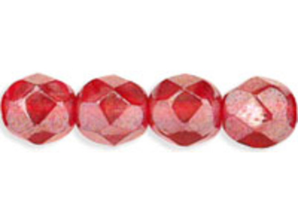 Fire-Polish 6mm : Luster - Ruby (25pcs)