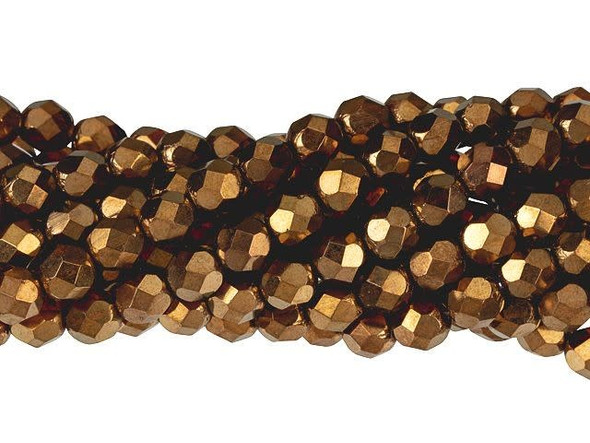 Fire-Polish 6mm : Bronze – Hyacinth  (25pcs)