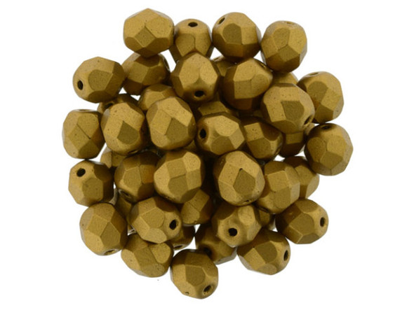 Looking to add a touch of elegance to your next jewelry project? Look no further than the Czech Glass 6mm Matte - Metallic Antique Gold Fire-Polish Bead Strand by Starman. These exquisite beads are expertly crafted with small facets that shimmer and glint as they catch the light. Versatile in size, they can be used to create stunning necklaces, bracelets, and earrings. Wherever you choose to place them, these beads will add a timeless charm to any jewelry design. Get yours today and elevate your crafting to new heights.