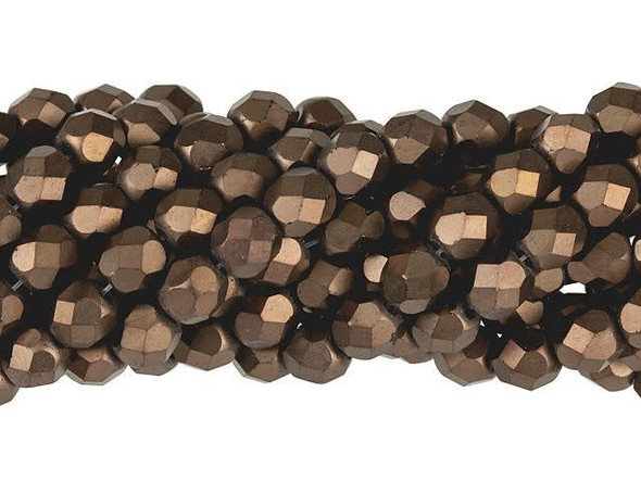 Fire-Polish 6mm : Matte - Dk Bronze (25pcs)