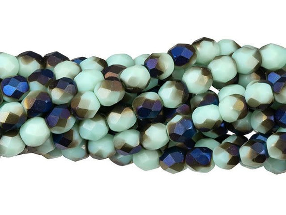 Fire-Polish 6mm : Blue Iris - Opaque Pale Turquoise (25pcs)