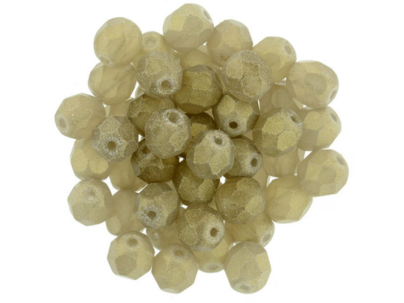 Fire-Polish 6mm : Sueded Gold Smoky Topaz (25pcs)