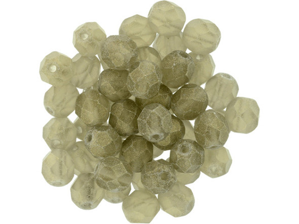 Fire-Polish 6mm : Sueded Gold Black Diamond (25pcs)