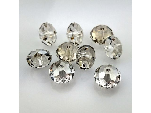 PRESTIGE 5040 Briolette Beads,, Rondelles, 12mm - Silver Shade (each)