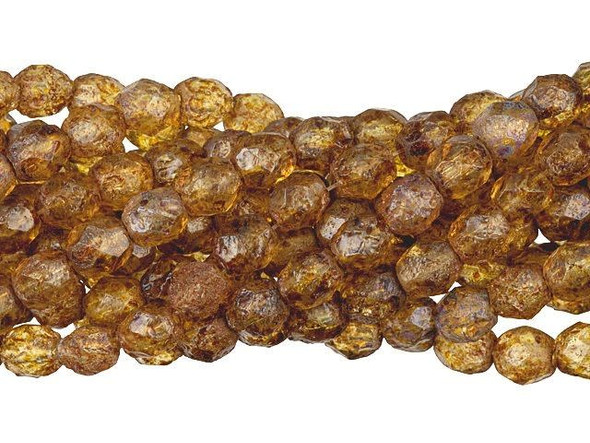 Fire-Polish 6mm : Crystal - Stone Picasso (25pcs)