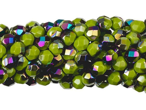 Fire-Polish 6mm : Opaque Olive - Vitral (25pcs)