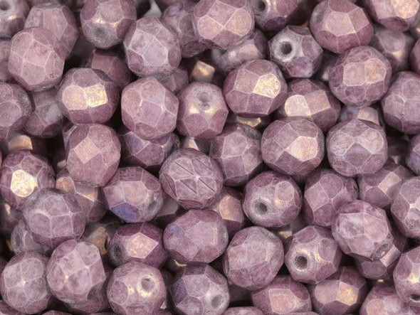 Fire-Polish 6mm : Luster - Opaque Amethyst (25pcs)