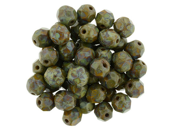 Fire-Polish 6mm : Goldenrod - Picasso (25pcs)