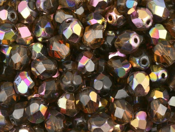 Fire-Polish 6mm : Smoky Topaz - Vitral (25pcs)