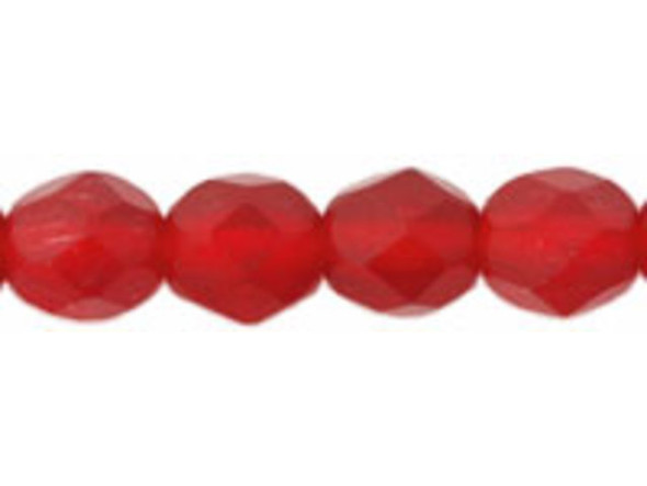 Fire-Polish 6mm : Matte - Siam Ruby (25pcs)