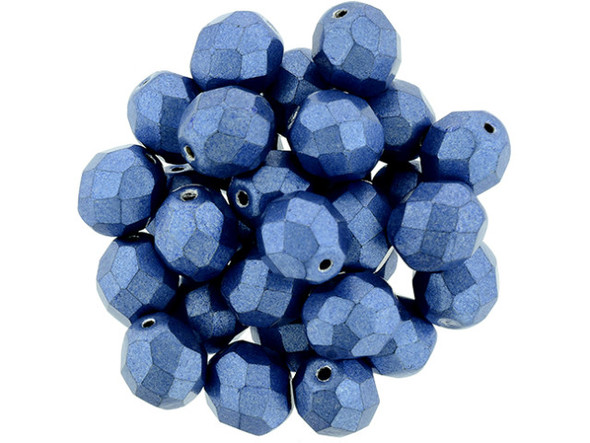 Fire-Polish 8mm : ColorTrends: Saturated Metallic Navy Peony (25pcs)