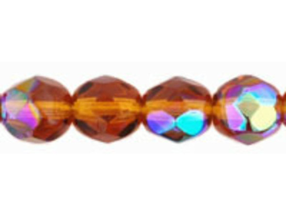 Fire-Polish 6mm : Dk Topaz AB (25pcs)