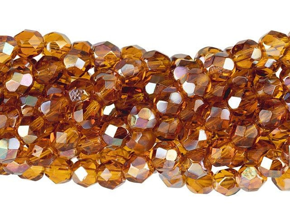 Fire-Polish 6mm : Dk Topaz - Celsian (25pcs)