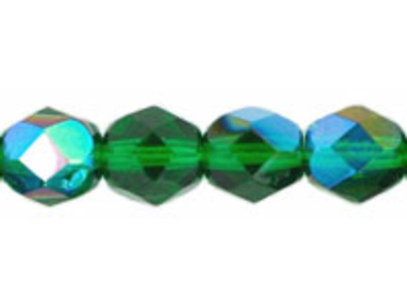 Fire-Polish 6mm : Green Emerald AB (25pcs)