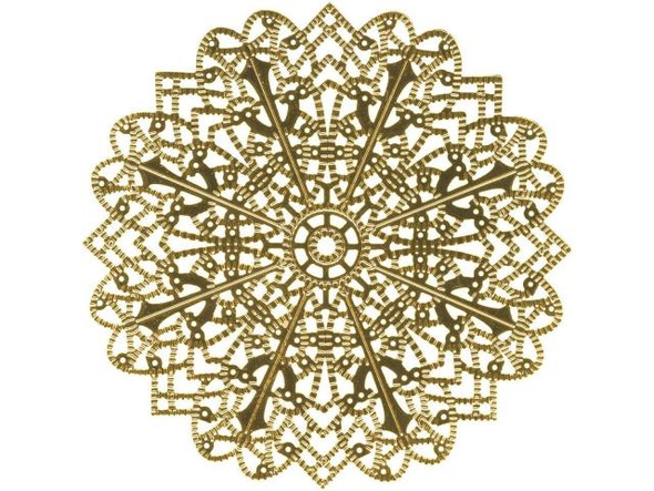 Gold Plated Filigree, Round, 45mm (6 Pieces)