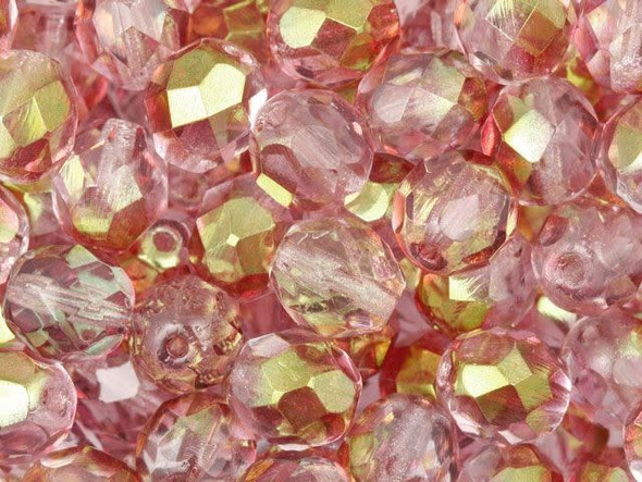 Fire-Polish 8mm : Luster - Transparent Pink (25pcs)