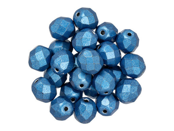 Fire-Polish 8mm : ColorTrends: Saturated Metallic Nebulas Blue (25pcs)