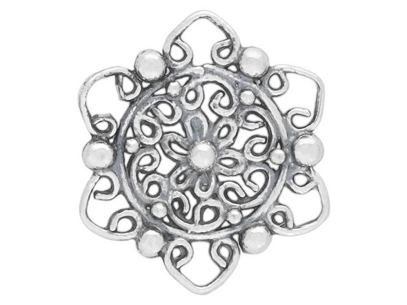 Sterling Silver Filigree, Floral (Each)