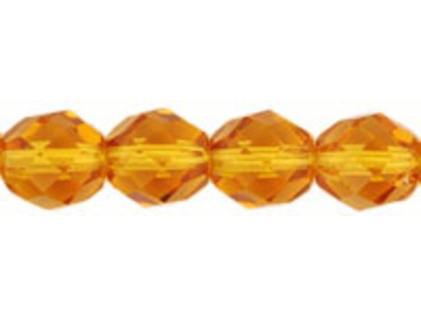 Fire-Polish 8mm : Med Topaz (25pcs)