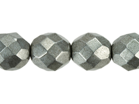 Fire-Polish 8mm : ColorTrends: Saturated Metallic Frost Gray (25pcs)