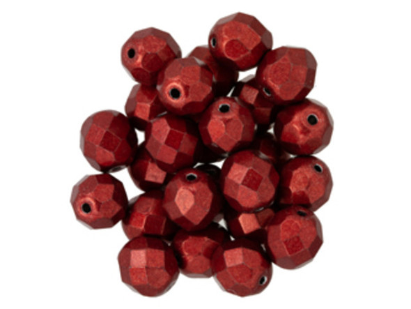 Fire-Polish 8mm : ColorTrends: Saturated Metallic Merlot (25pcs)