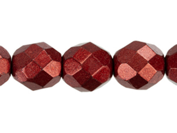 Fire-Polish 8mm : ColorTrends: Saturated Metallic Merlot (25pcs)