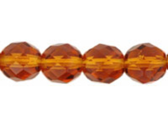 Fire-Polish 8mm : Dk Topaz (25pcs)