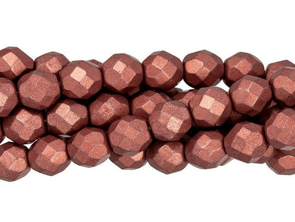 Fire-Polish 8mm : ColorTrends: Saturated Metallic Valiant Poppy (25pcs)