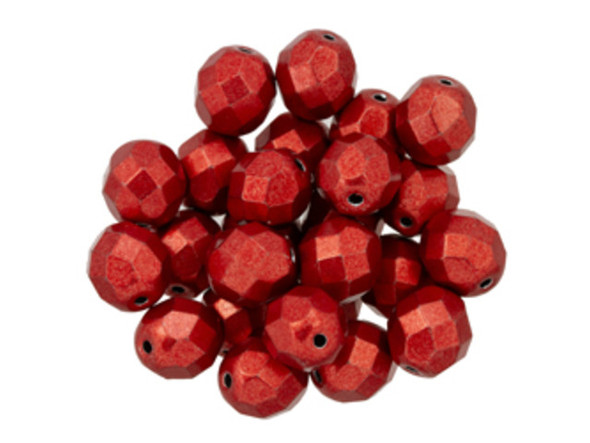 Fire-Polish 8mm : ColorTrends: Saturated Metallic Cranberry (25pcs)