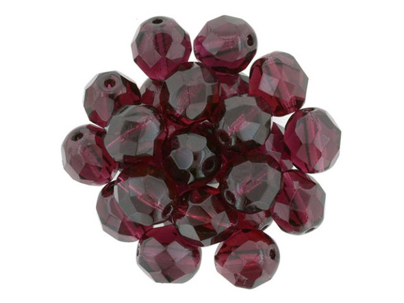 Fire-Polish 8mm : Fuchsia (25pcs)