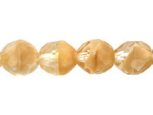 Fire-Polish 8mm : Crystal/Beige (25pcs)