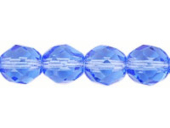 Fire-Polish 8mm : Med Sapphire (25pcs)