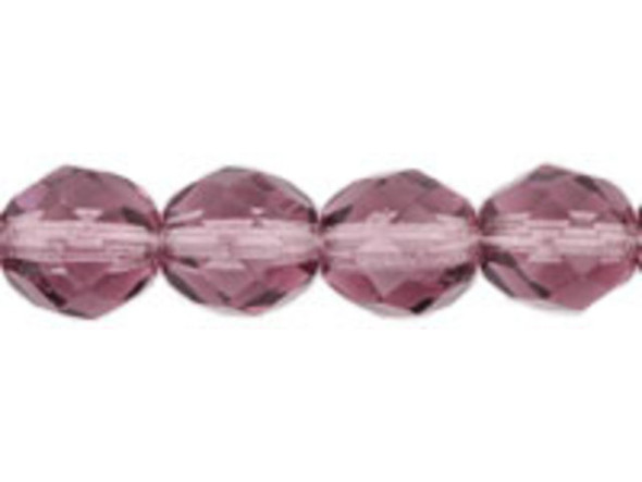 Fire-Polish 8mm : Med Amethyst (25pcs)