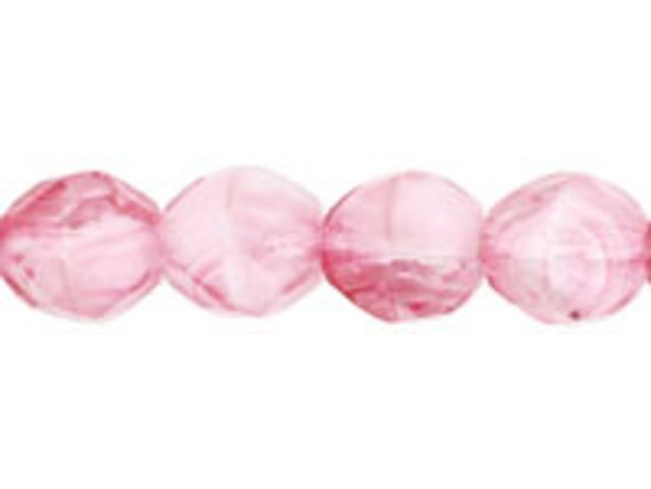 Add a touch of elegance to your jewelry creations with these Czech Fire-Polish Beads in a stunning combination of white and pink. Crafted with care by Starman, these 8mm beads feature delicate ribbons of color that will captivate the eye and leave a lasting impression. The faceted design adds a mesmerizing brilliance, making these beads perfect for pairing with shiny sterling silver accents. Whether you're designing a matching necklace and bracelet set or adding a pop of color to your favorite piece, these beads are a must-have for any DIY enthusiast. Embrace your creative side and let these beads inspire your next project. Please note that these handmade beads may vary in appearance. Each strand contains approximately 25 beads. Length: 8mm, Width: 8mm. Explore the endless possibilities and embrace your inner artist with these exquisite Czech glass beads.