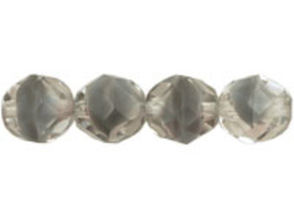 Fire-Polish 8mm : Crystal/Gray (25pcs)