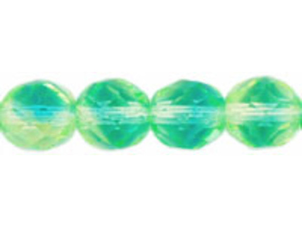 Fire-Polish 8mm : Green/Blue (25pcs)