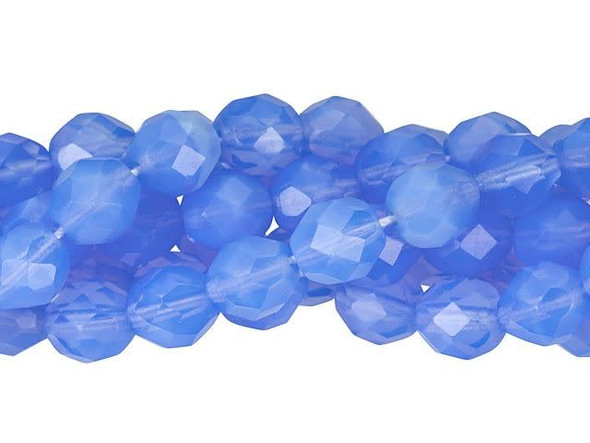 Fire-Polish 8mm : Milky Sapphire (25pcs)