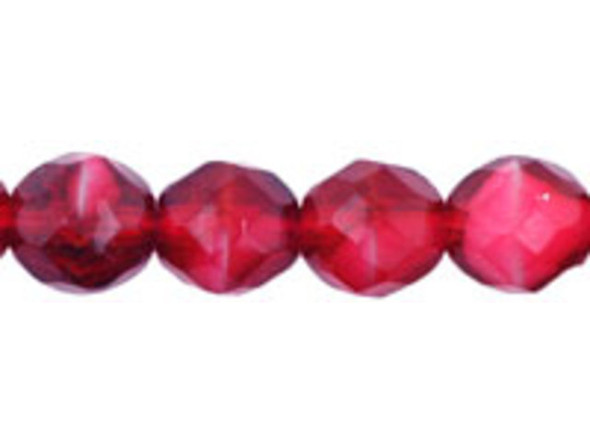 Fire-Polish 8mm : Pearl/Fuchsia (25pcs)