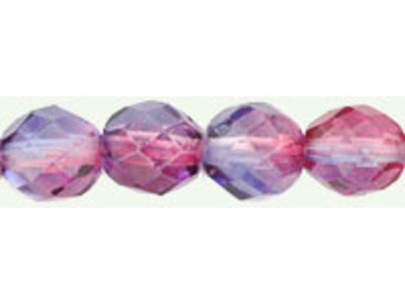 Fire-Polish 8mm : Dual Coated - Tanzanite/Fuchsia (25pcs)