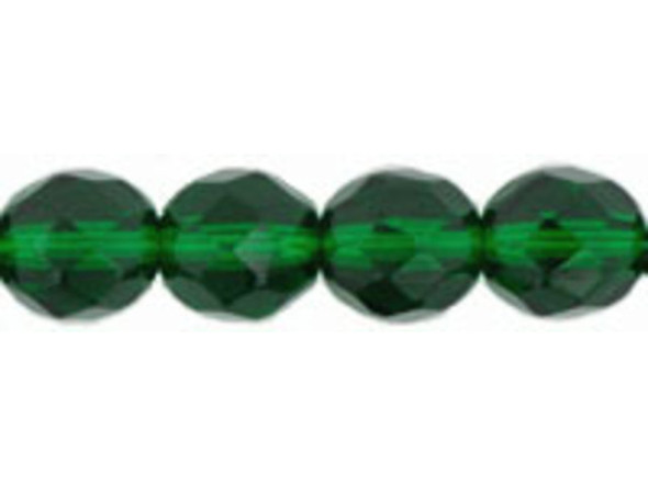 Fire-Polish 8mm : Green Emerald (25pcs)