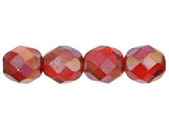 Fire-Polish 8mm : Siam Ruby - Celsian (25pcs)