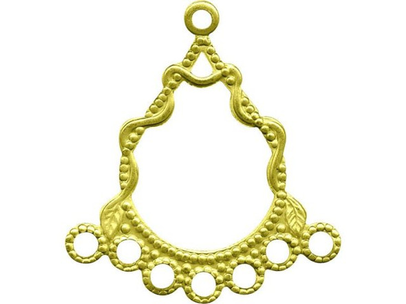 28x25mm Raw Brass Filigree, Teardrop with Vine (12 Pieces)