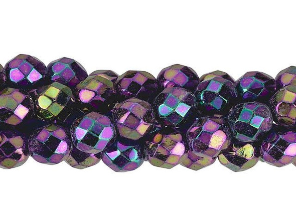 Fire-Polish 8mm : Luster Iris - Tanzanite (25pcs)