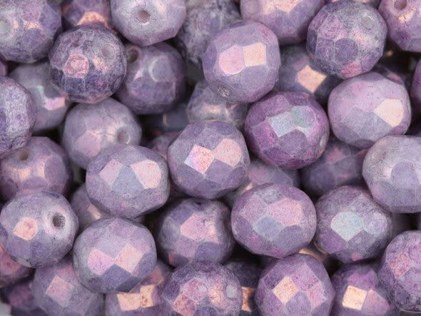 Fire-Polish 8mm : Luster - Opaque Amethyst (25pcs)