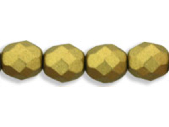 Add a touch of captivating elegance to your handmade jewelry creations with the Czech Glass 8mm Matte Metallic Aztec Gold Fire-Polish Bead Strand by Starman. These mesmerizing beads boast a dazzling shine and unique diamond-shaped facets that catch and reflect light, adding dimension and allure to any design. Their round shape and ideal size make them perfect for creating matching jewelry sets that will turn heads and make a lasting impression. Whether you incorporate them into necklaces, bracelets, or earrings, these timeless beads from the renowned brand Starman are a must-have for every jewelry enthusiast.