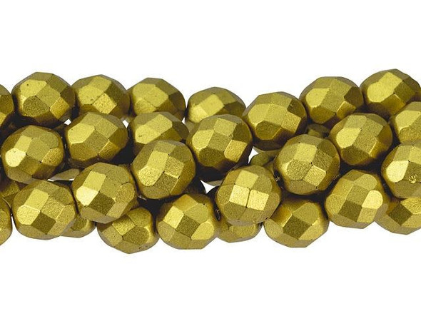 Fire-Polish 8mm : Matte - Metallic Aztec Gold (25pcs)