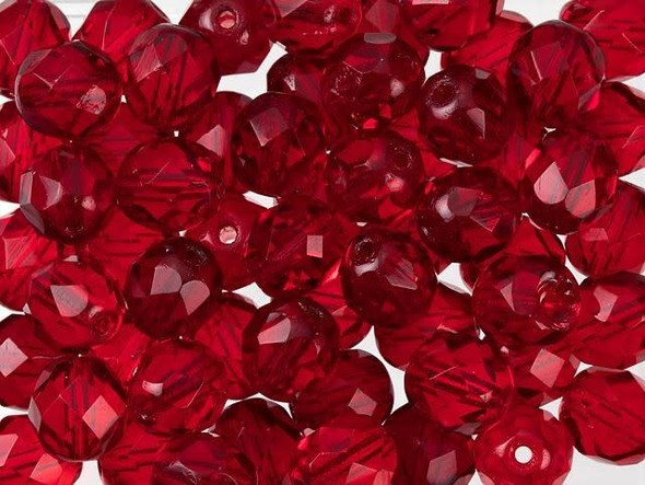 Fire-Polish 8mm : Ruby (25pcs)