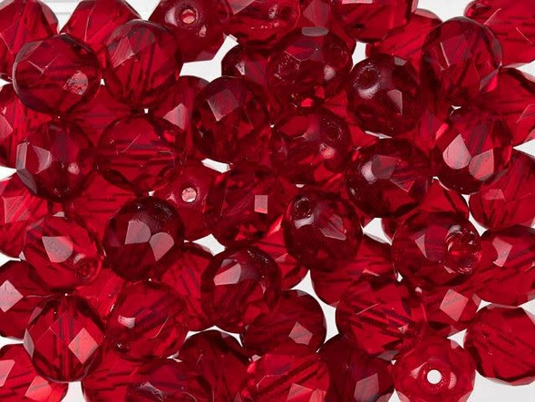 Create stunning jewelry that dazzles the eyes with our Czech Fire-Polish Bead 8mm Ruby by Starman. These vibrant red beads are crafted from exquisite Czech glass, their faceted surface capturing and reflecting light to create a brilliant sparkle. Immerse yourself in the beauty and elegance of these handmade beads, each strand showcasing approximately 25 unique pieces that may vary in appearance. Perfect for adding a touch of glamour, these beads can be mixed with our PRESTIGE Crystal beads in jet black for a truly show-stopping result. Let your creativity shine with these fiery and captivating treasures.