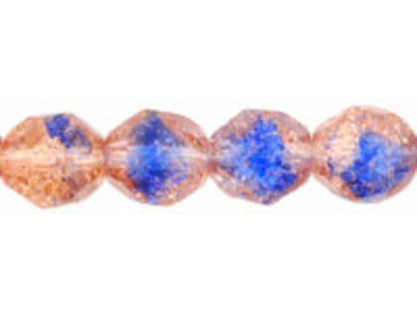 Crackle Fire-Polish 8mm : Lt Pink/Blue (25pcs)