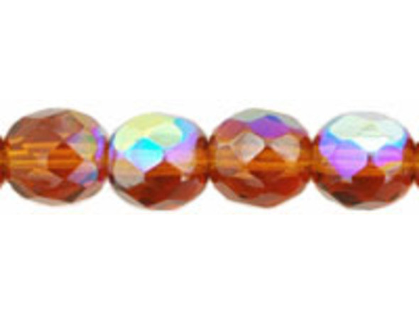 Fire-Polish 8mm : Dk Topaz AB (25pcs)